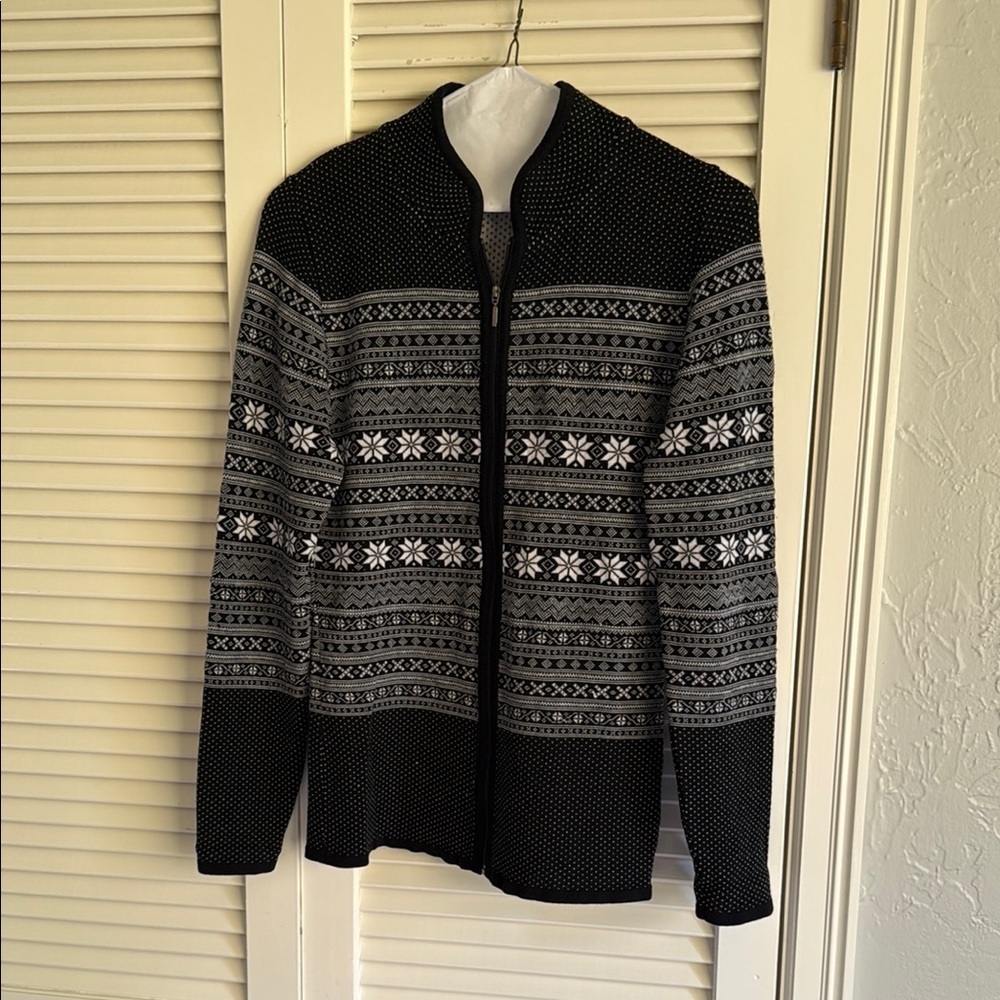 Women’s wool Nordic zip cardigan